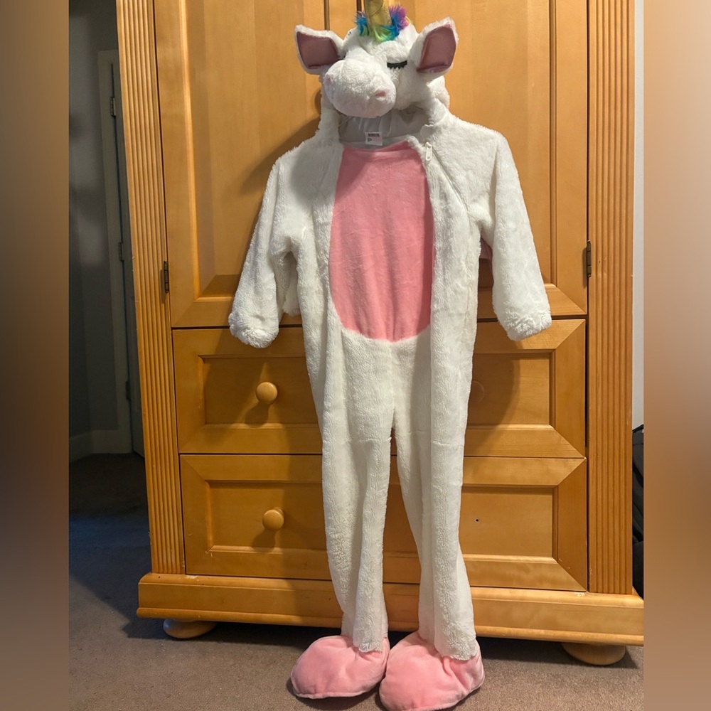 Unicorn Kids Onesie Costume - White and Pink